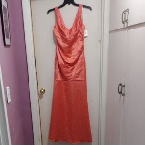 David's Bridal Vibrant Orange Tank Maxi Dress Size 10 NWT